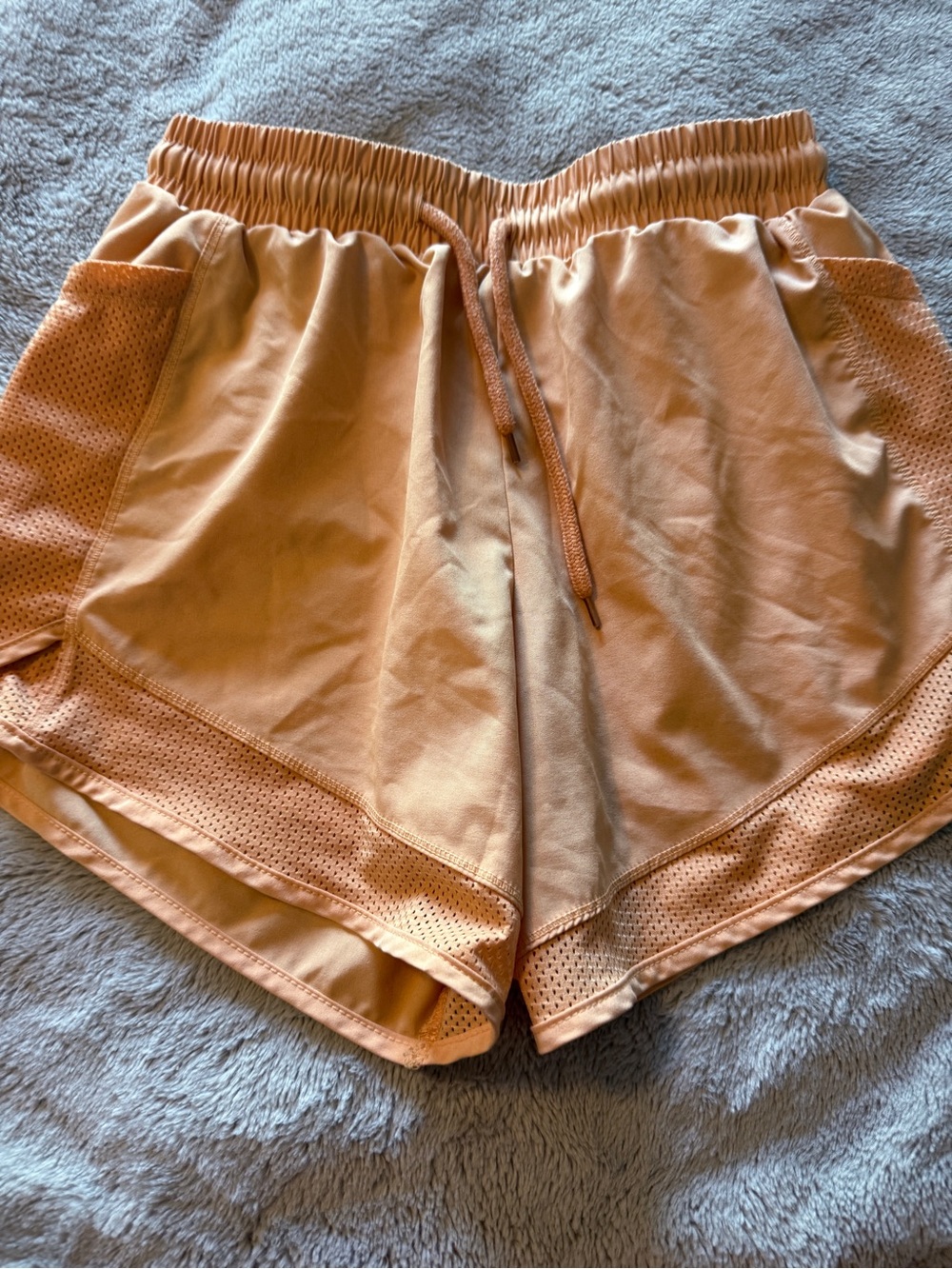 Women's Peach Orange 2-in-1 Running Athletic Shorts -Sz Medium